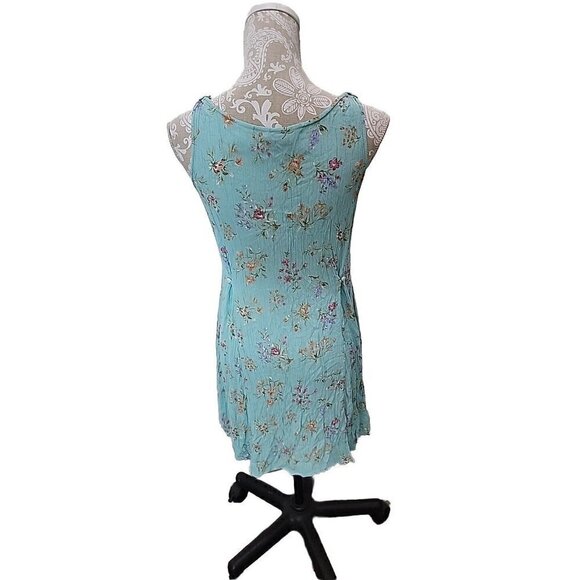 Eddie Bauer ladies green floral Tank pullover sleeveless Mini dress Womens Small - Picture 4 of 6